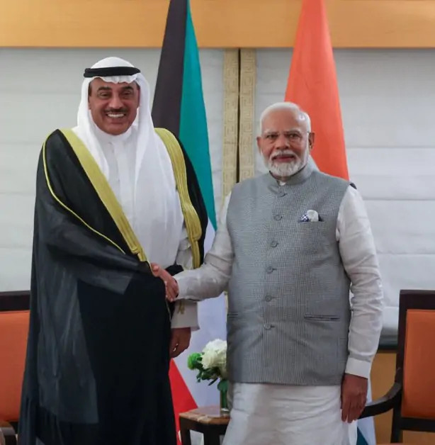 Indian PM Modi meets with Crown Prince of Kuwait